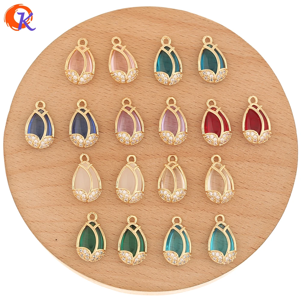 Cordial Design 50Pcs 10*17MM Jewelry Accessories/CZ Charms/Hand Made/Drop Shape/DIY Making/Earring Findings/Crystal Pendant | Украшения и
