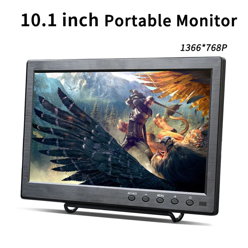  High Quality 10.1 inch LCD Monitor BNC HDMI VGA Interface Gaming Computer PS3/PS4 CCTV HD Portable 