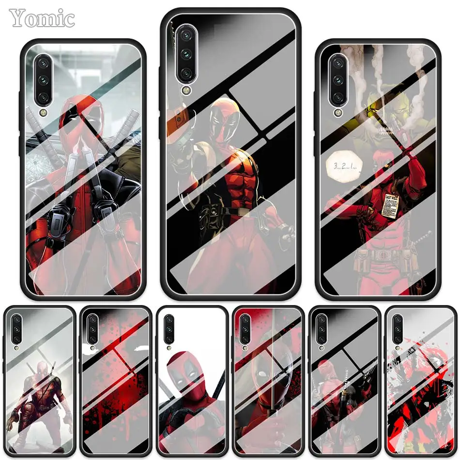 

Marvel Hero Deadpool Tempered Glass Cases for Xiaomi A3 Lite Redmi Note 7 6 Pro K20 Pro Redmi 7 Soft Edge Phone Cover