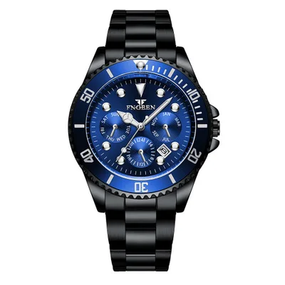 Люксовый бренд FNGEEN кварцевые часы дайвер спортивные мужские часы Бизнес наручные часы Мужские часы Relogio Masculino - Цвет: black blue