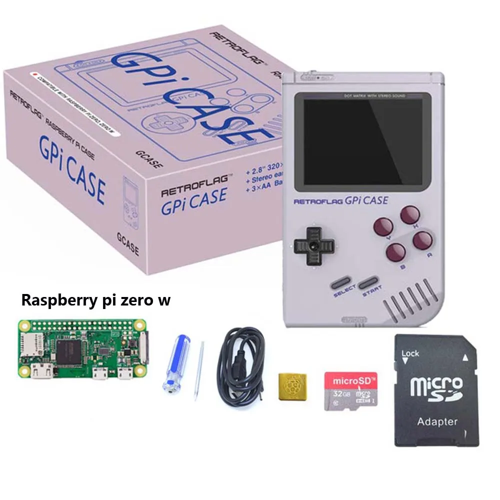 Bundle 3 Retroflag GPi Чехол комплект с 32 г Micro SD карты радиатор сумка для Raspberry Pi Zero/Zero W - Цвет: Bundle 3