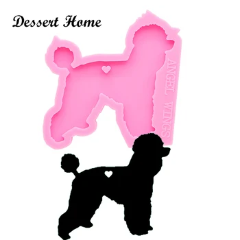 

DY0128 Epoxy resin molds French wolf dog/Poodle mold for keychain pendant Jewelry Makeing silicone molds