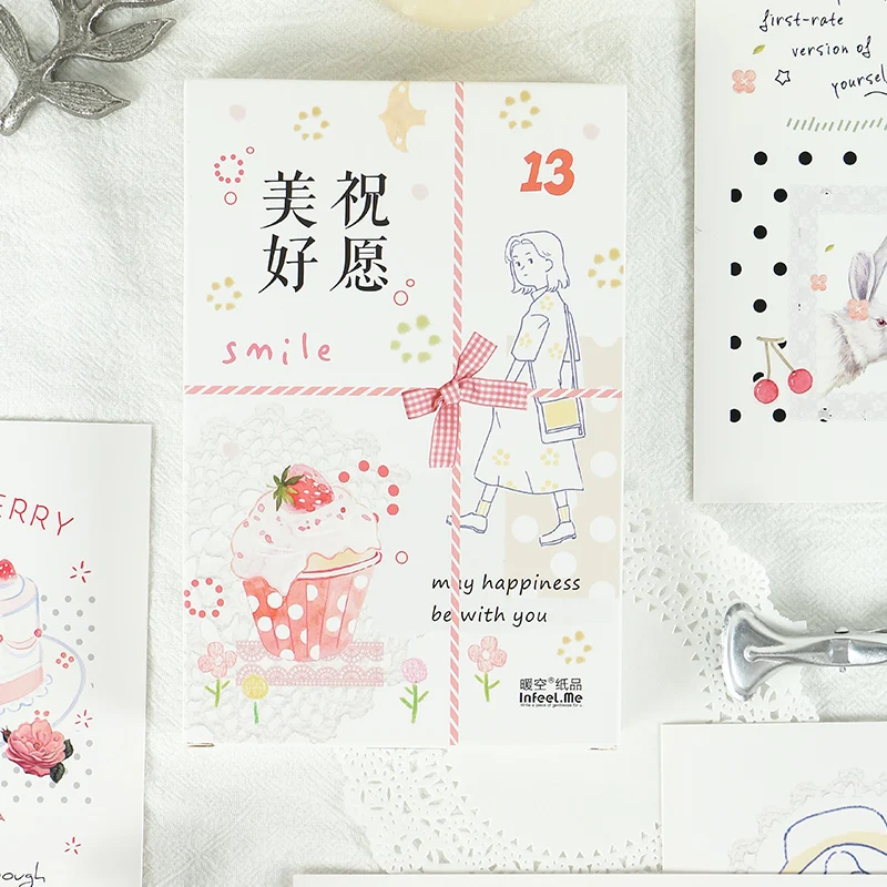 

30 Pcs/Set Best Wishes Postcard Hand-painted DIY Greeting Cards Message Card Birthday Letter Gift Card