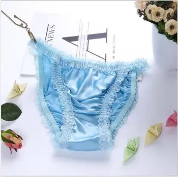 

Moxeay Women's Satin Silk Briefs Underpants Lady's Panties Ladies Sexy Underwear Plus Size Sexy Lace Lingerie 100% Silk Satin