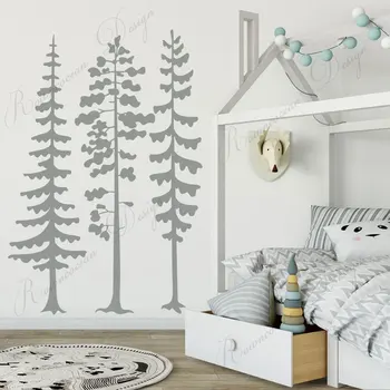 

Large Size Nature Pine Tree Forest Wall Stickers Vinyl Home Decor Kids Room Woodland Nursery Wall Decals Removable Mural 3A59