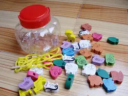 Детские деревянные развивающие игрушки Тыква бисерный браслет с цифрами фруктовая форма носить веревку животное бисерный браслет