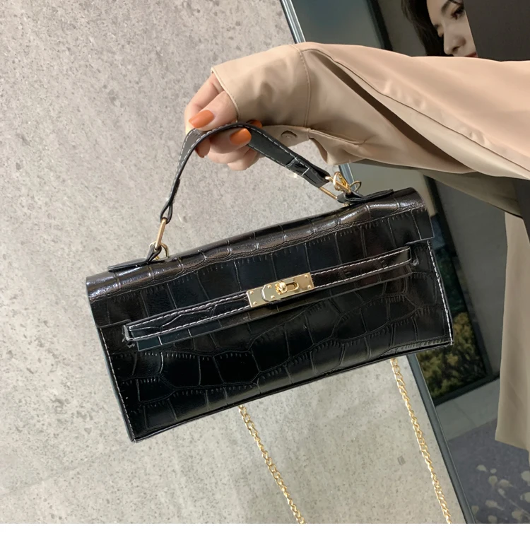 Благородная сумка, женская сумка, сумка на плечо, сумка на цепочке, сумка для девушек с узором «крокодиловая кожа», женская сумка-мессенджер, квадратная сумка, женские ретро сумки