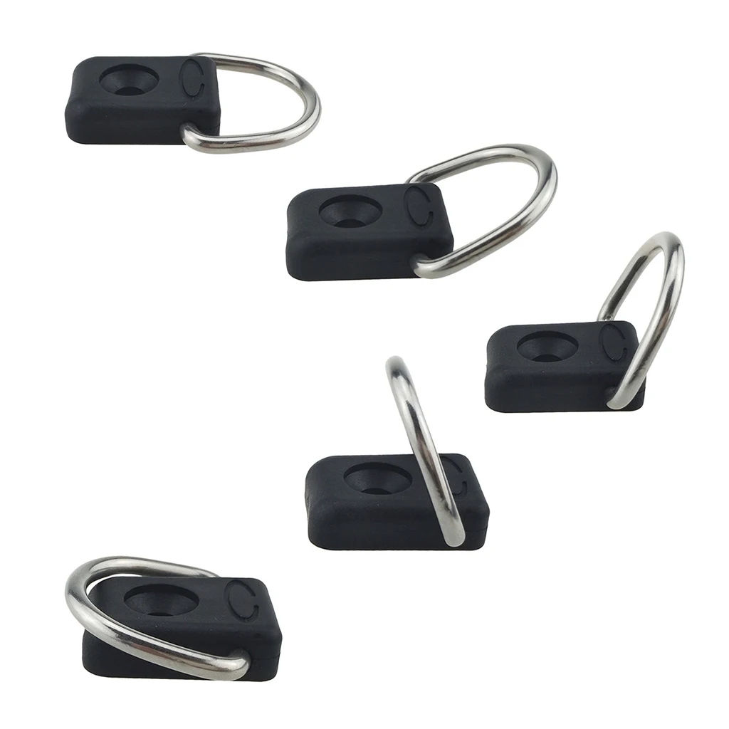 Marine 10pcs Canoe Kayak Stainless Steel D-Ring Solid D Ring Fitting Fishing Rigging Kits with Screws 