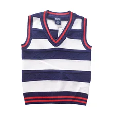 Свитер с v-образным вырезом для мальчиков и девочек, хлопковый жилет на весну-осень, детская трикотажная одежда, детская одежда