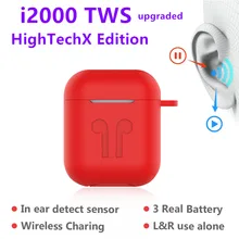 I2000 TWS HighTechX Edition ушной датчик 1:1 Беспроводное зарядное устройство наушники i500 tws pk i1000 i800 i500 i200 TWS для Iphone Android