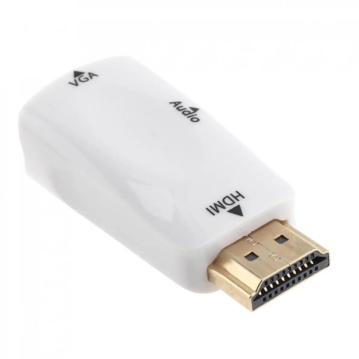 HD белый пластик портативный HDMI к VGA видео адаптер с AV аудио кабель для ПК/ноутбука/DVD/PS3