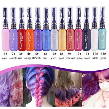 

Makeup 13 Colors Mascara One-off Hair Color Dye Temporary Non-toxic DIY Hair Color Mascara Washable One-time Hair Dye Crayons