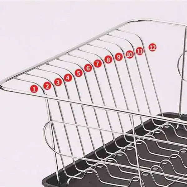Сушилка для посуды из нержавеющей стали с набором 3 предметов съемная стойкая к