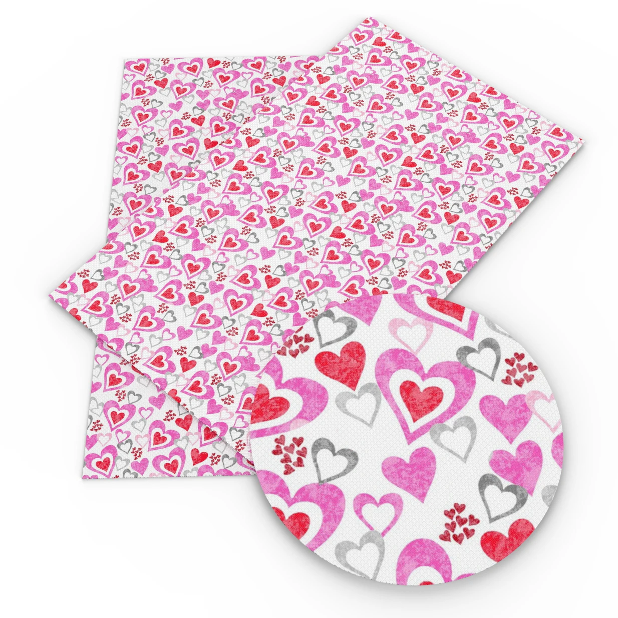 

David accessories 20*34cm Faux Synthetic Leather Fabric Heart Love Printed Sheets Valentine's Day DIY Home Decoration,1Yc9294