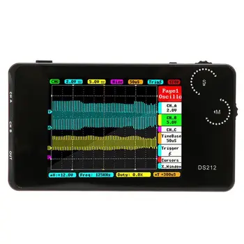 

DS212 Portable Digital Oscilloscope Pocket Size 2 Channel Oscilloscope with USB Interface Digital Oscilloscope