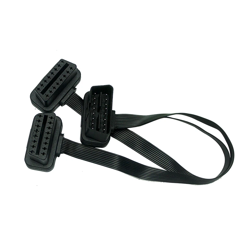 10 шт. 16Pin OBD2 кабель удлинитель для двух женщин OBDII OBD 2 Кабельный разъем 16 контактный кабель OBD 2 адаптер M до 2F Y сплиттер