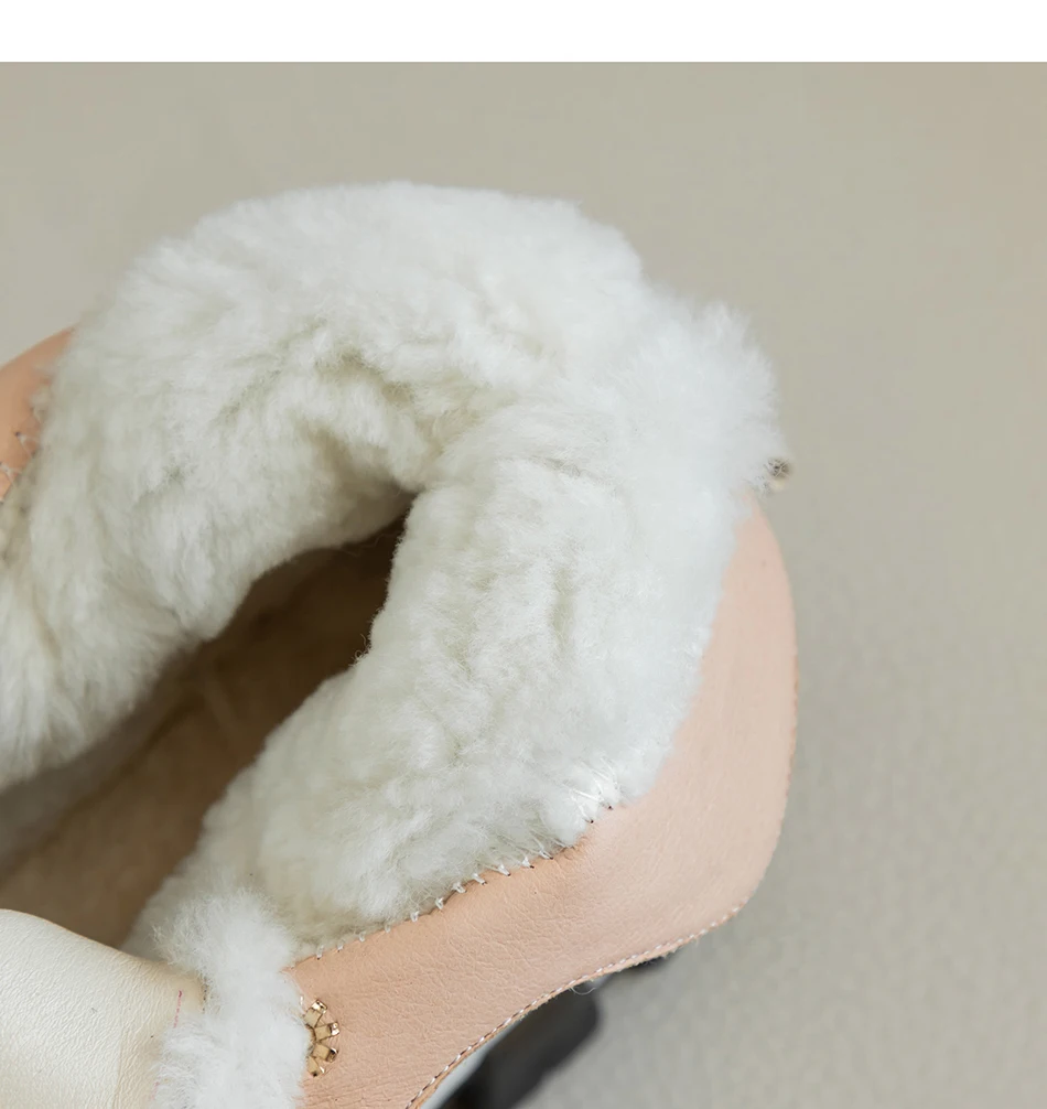 Большие размеры 34-43; зимние сапоги из натуральной кожи; женские ботильоны на шнуровке с круглым носком; теплые зимние сапоги из овечьей шерсти; Ботинки martin