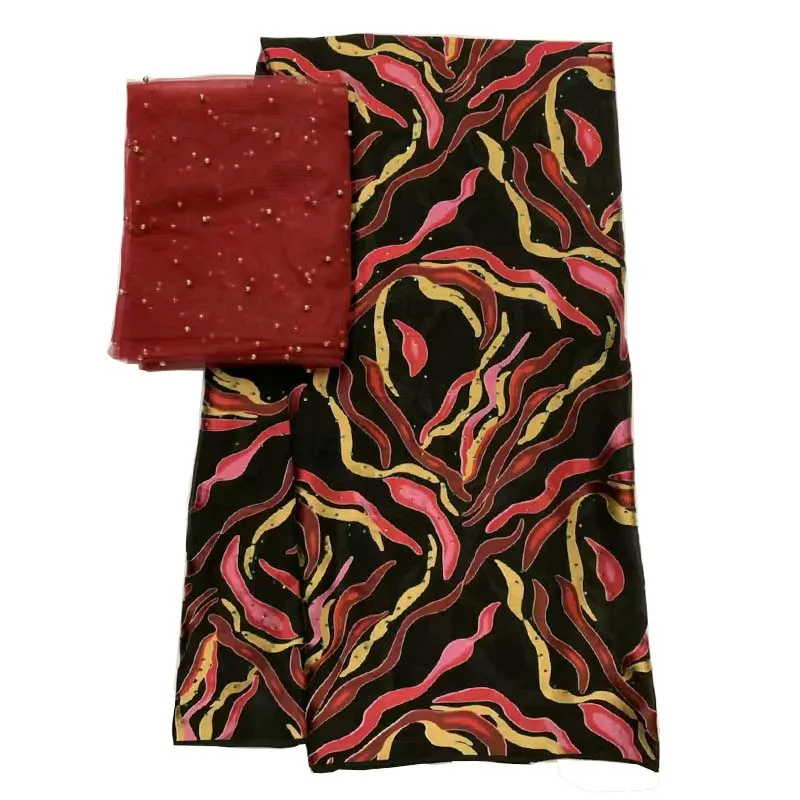 Настоящее шелковое Новое модное Африканское Анкара шелковое одинаковое шифоновое нигерийское праздничное платье мягкая горячая распродажа