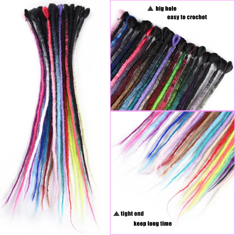 Full Star Synthetic Ombre Faux Locs Crochet Hair 24" 5strands/pack Low Temperature Fiber Lock Braiding Hair Extensions