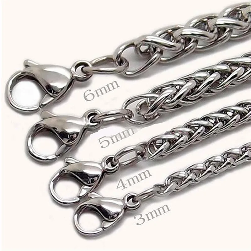 HNSP STAINLESS STEEL TWIST CHAIN NECKLACE FOR MEN MALE THICK LONG NECK PUNK ROCK STYLE