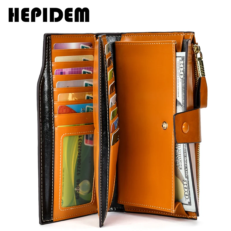 HEPIDEM Высококачественный Длинный кошелек из натуральной кожи 2020 Женский с
