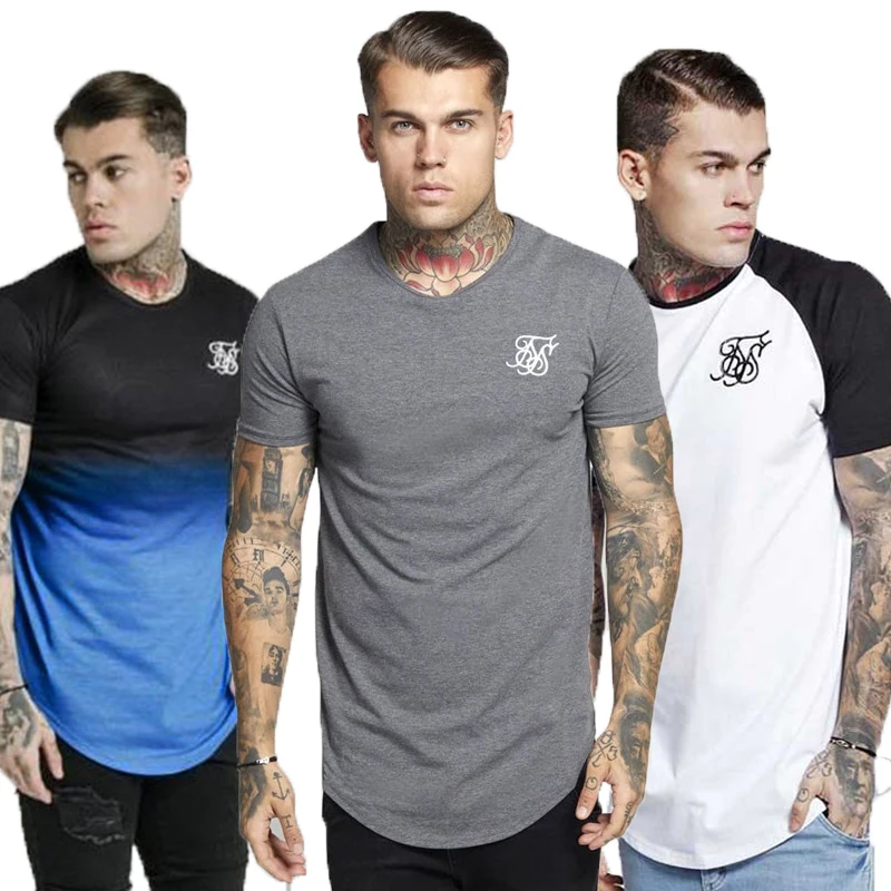 Испания Sik Silk Мужская футболка хип-хоп Siksilk Мужская футболка Sik уличная мода футболки Топы Повседневная Футболка шелковая Футболка мужская