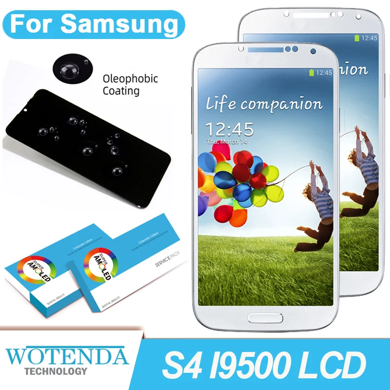 Оригинальный ЖК-дисплей 5 0 ''Super AMOLED для Samsung S4 I9500 i9505 сенсорный экран