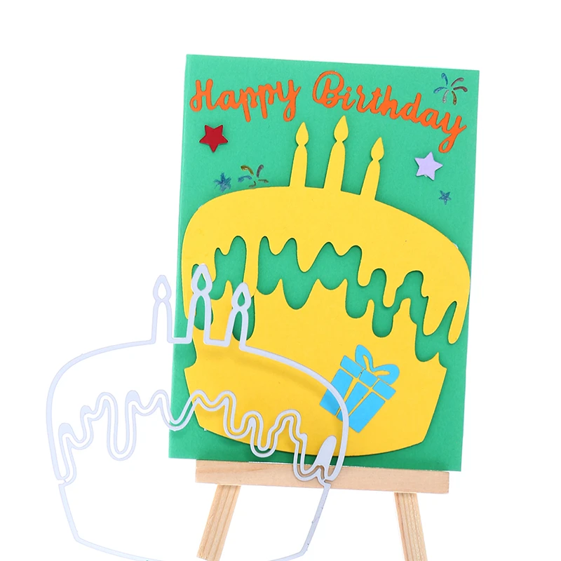 

GJCrafts Happy Birthday Cake Dies Metal Cutting Dies New 2019 for Card Making Scrapbooking Album Embossing Cuts Craft Dies
