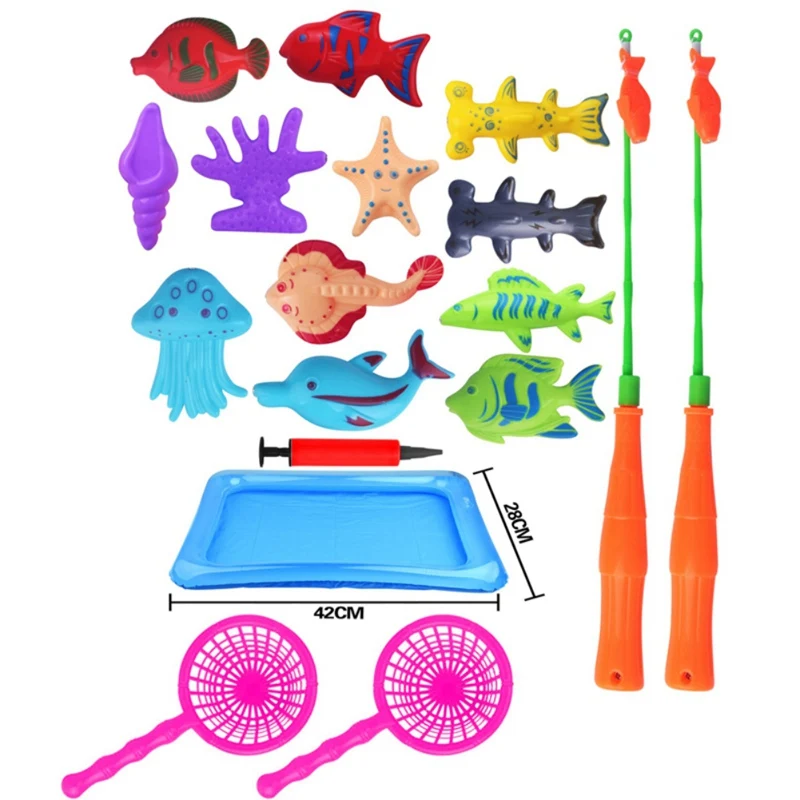 18 шт Детские Образовательные игрушка игра в рыбалку набор образовательных познание водный магнетический игрушечные рыбки для Дети Детские подарки - Цвет: A