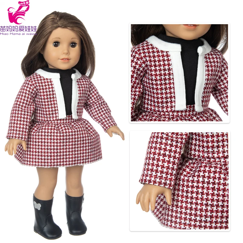 18 Inch Girl Doll Clothes Red Winter Coat Toys Doll Outfits Baby Girl Birthday Gifts