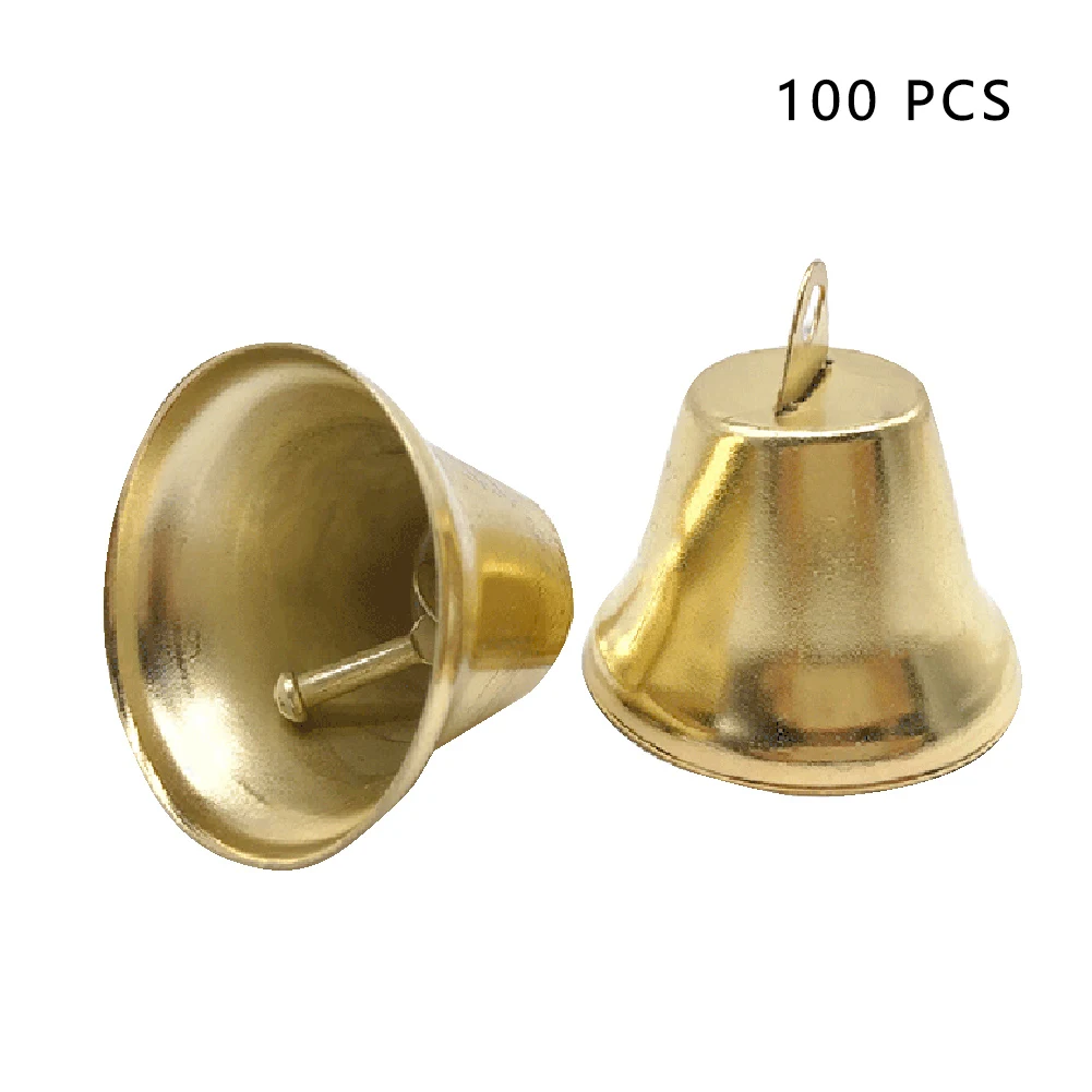 

100 Pcs Multipurpose DIY 38mm Home Hanging Pendant Crisp Clear Christmas Bell Tree Decoration Housebreaking Vintage Party Crafts