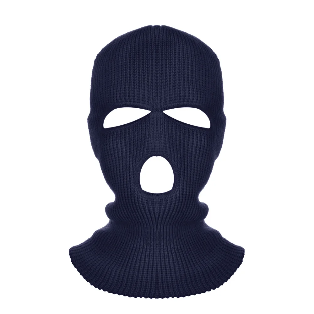 New 3 Hole Full Face Mask Winter Knit Hat Ski Mask Winter Cap Balaclava Hood Motorbike Motorcycle Helmet Full Face Helmet