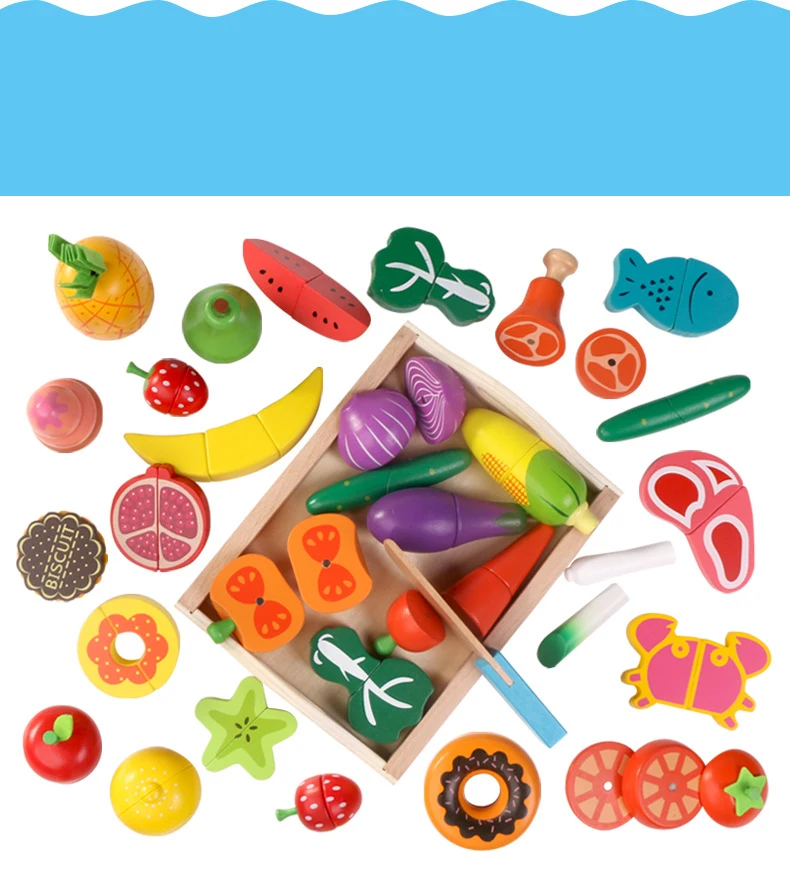 Menina de Madeira Frutas e Legumes Cortar e Costurar Presente de Natal Menino Brinquedos Corte Magnético Frutas Crianças Brincar Casa Menina Qwz 2 Qwz menina de madeira menino brinquedos frutas