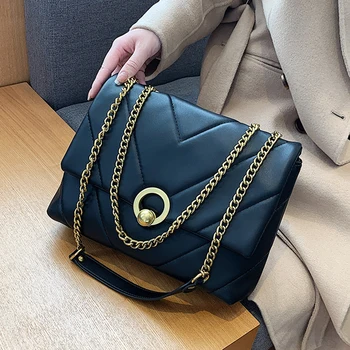 

Small Chain PU Leather Crossbody Bags for Women 2021 Winter Branded Handbags Trend Lady Designer Women's Luxury Hand Bag