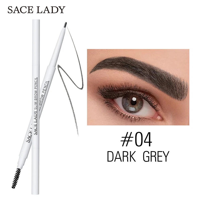 SACE LADY, 4 цвета, двухсторонний карандаш для бровей, водонепроницаемый, длительный, не цветущий, вращающийся треугольник, ручка для татуажа