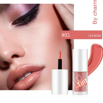 

2019 5pcs 2-in-1 Lip Glaze Blush Set Moisturizing Non-stick Shimmering Pearly Lustre Lipgloss Blush