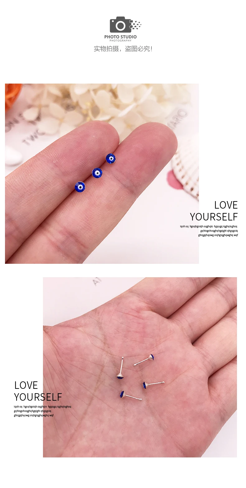 1 пара сглаза 925 пробы Серебряный пирсинг круглый нос шпильки уха Tragus серьги, Надеваемые На ушной хрящ нос обручи кольцо ювелирные изделия для тела