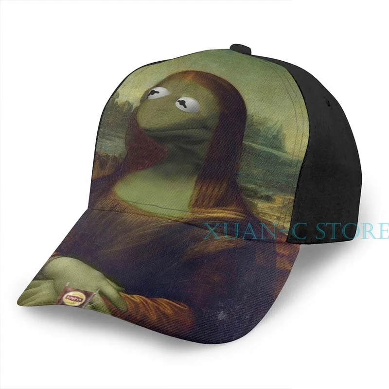 Mona Kermit баскетбольная кепка мужская и женская модная черная шляпа унисекс с принтом - Цвет: One Size