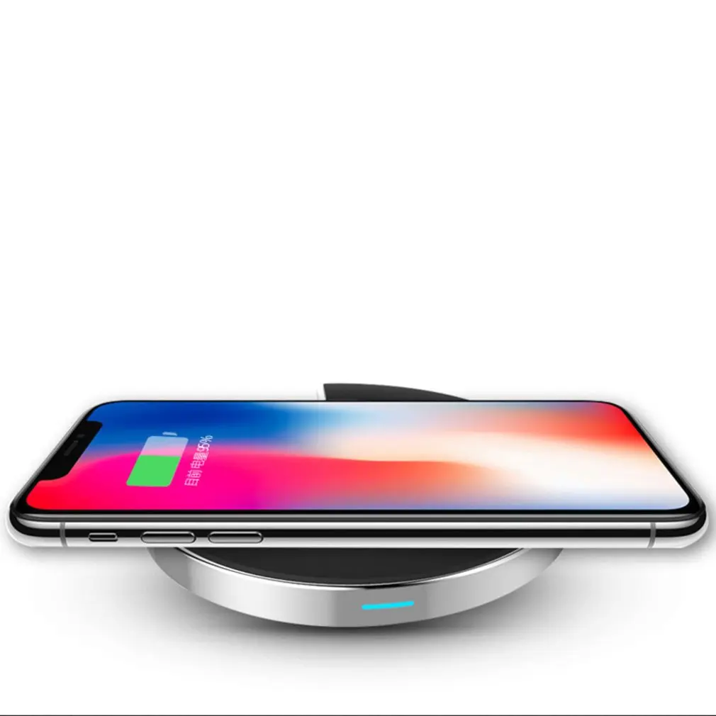 Ultra-Thin Wireless Charger Mobile Phone Wireless Charging Pad Fast Charging Round Wireless Charger For Apple Device