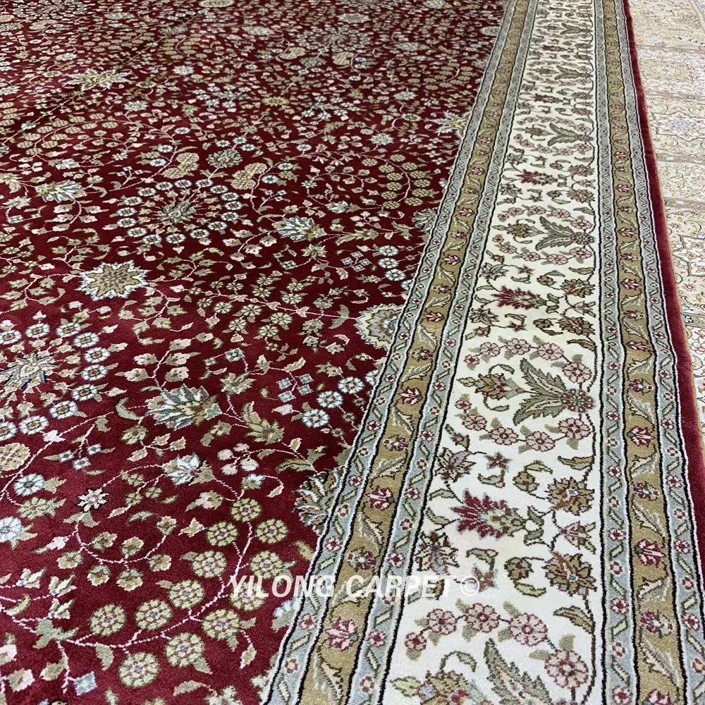 YILONG 6'x9' турецкий Шелковый ковер элегантный домашний декор ручной работы Шелковый Восточный ковер (HF328B)