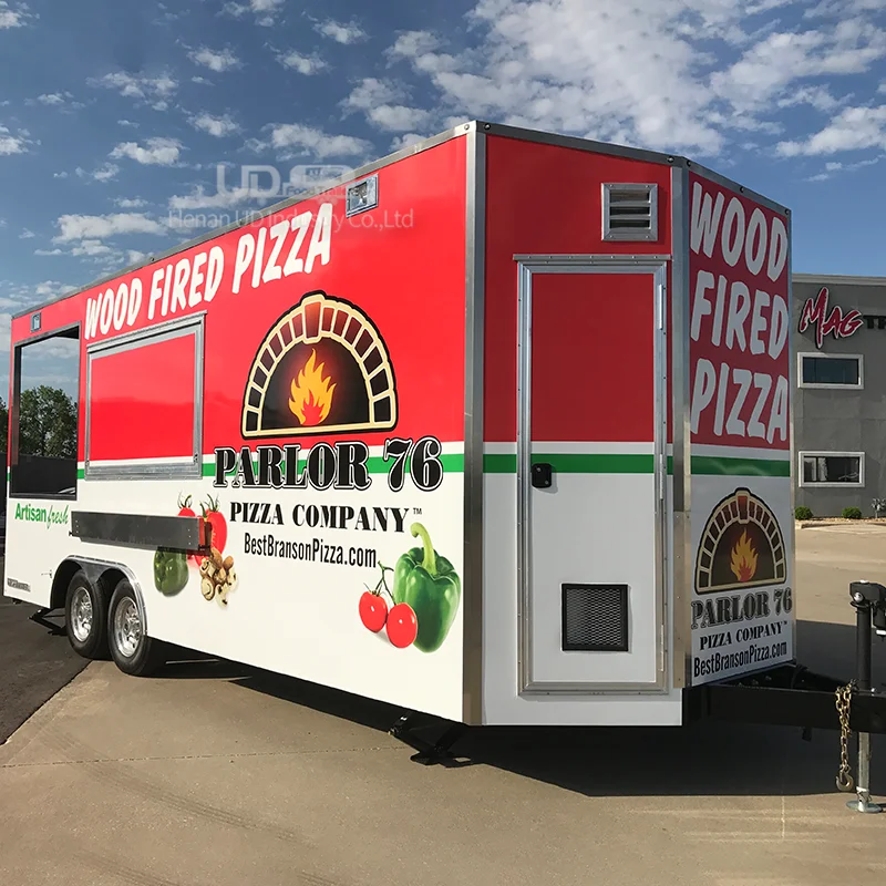 Mobile Kitchen Restaurant Food Truck Hot Dog Ice Cream Cart Halal Taco Van  Concession Food Trailer Pizza Oven Trailer For Sale