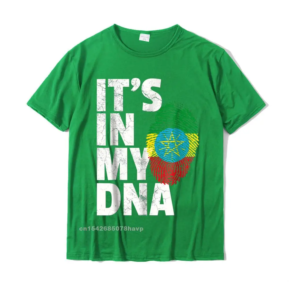Printing Funky Men T-Shirt Crew Neck Short Sleeve Pure Cotton Tops Tees Casual Tops Tees Free Shipping ITS IN MY DNA Ethiopia Ethiopian Flag Shirt Men Women__2049. green