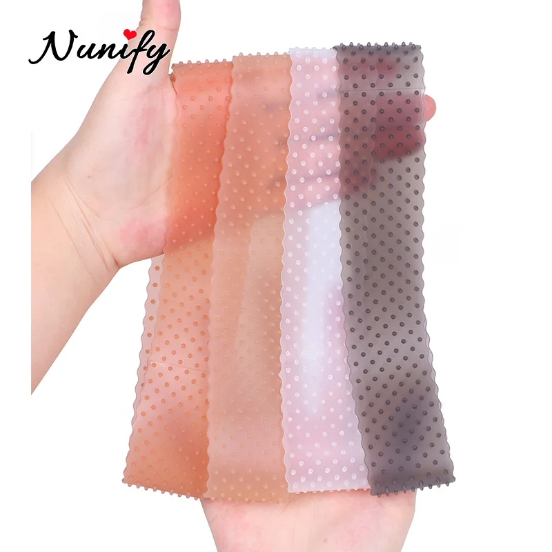 4x Silikon-Perückenband – Rutschfester Haltegürtel, Elastisch, Nahtlos, Für Männer & Frauen (4 Farben, 22x4 Cm)