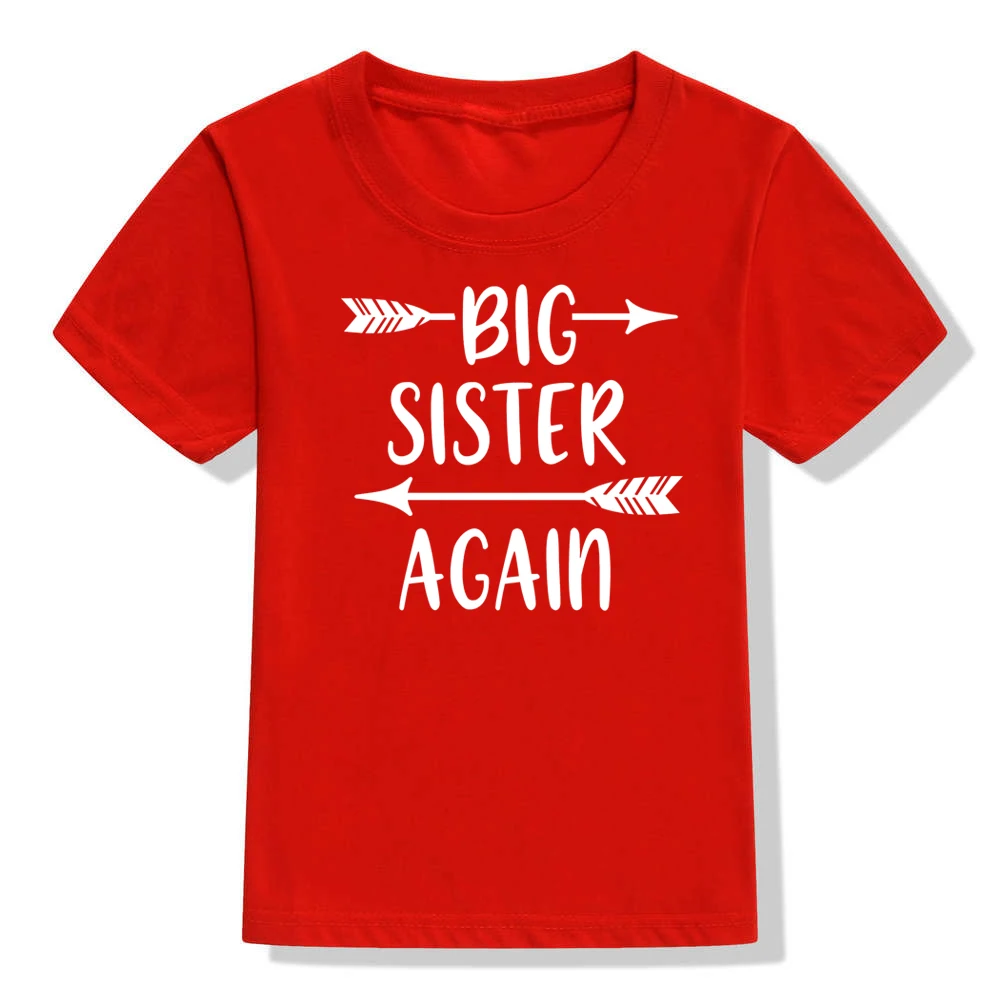 52W1-KSTRD- Детская футболка с надписью «Big Sister agne» для девочек; забавная футболка с короткими рукавами для маленьких девочек; повседневная детская одежда - Цвет: 52W1-KSTRD-