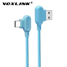 VOXLINK-Cable USB tipo C de carga rápida de 90 grados, cable de datos tipo c, cargador para Samsung S8, S9, Note 9, 8, Xiaomi mi8, mi6, 1m