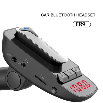 

New Car Kit Headset FM frequency modulation Bluetooth Handsfree Audio Music MP3 Player USB Charger Support TF Card / U Disk Play