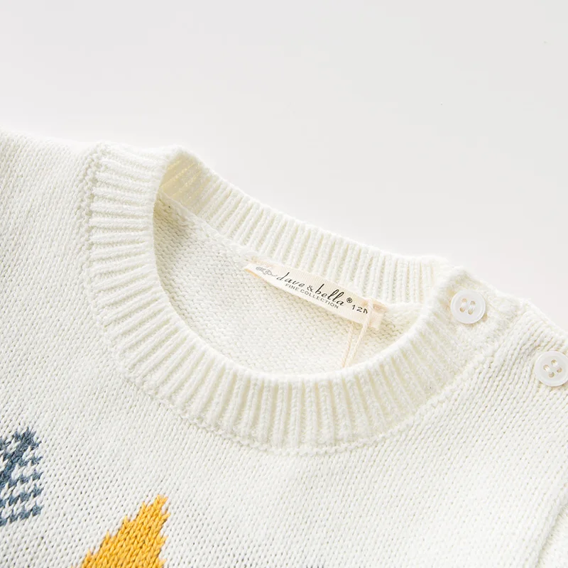 DBW11025 dave bella/осенний вязаный свитер; пуловер с длинными рукавами для маленьких мальчиков; топы для малышей; детский вязаный свитер