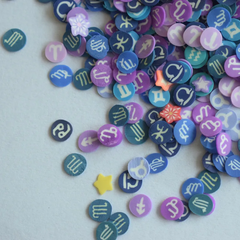 50g 1bag 3D Polymer Clay Tiny Fimo Cute Apple Orange Plum Blossom Kiwi Fruit Design Slices 4