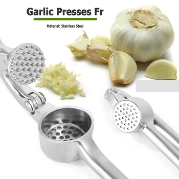 

Aluminum Alloy Garlic Presser Manual Vegetable Ginger Squeezer Kitchen Tool Cooking Gadgets with Ergonomic Handle