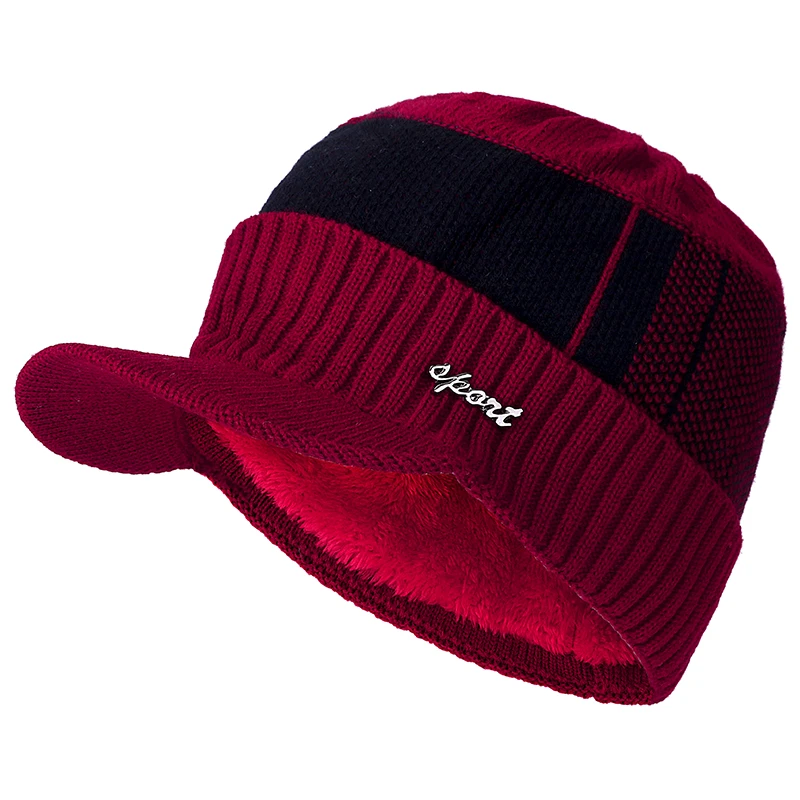 Высококачественные хлопковые зимние шапки с меховыми полями Skullies Beanies, шапка для мужчин и женщин, шерстяные шапки, маска Gorras Bonnet, вязаная шапка